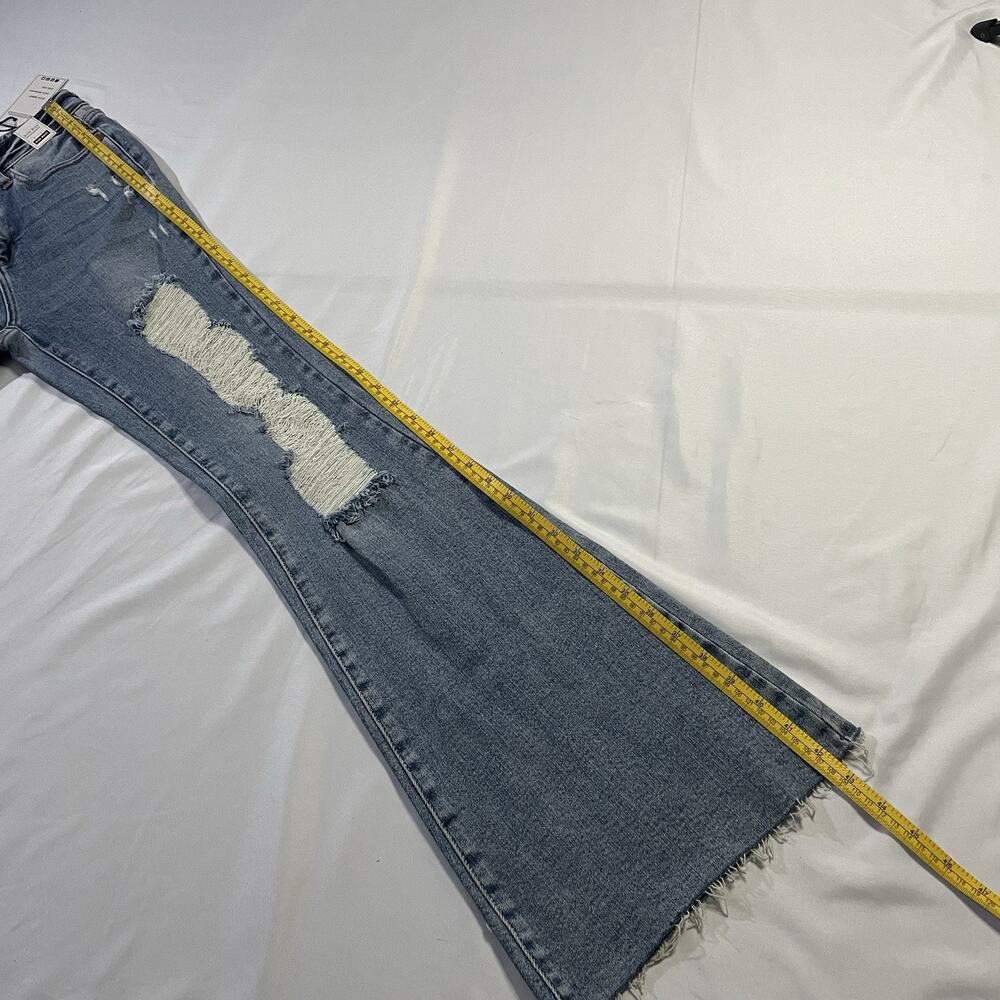 NWT Judy Blue High Rise Heavy Destroy Flare Jeans JB88457 Medium Wash Size 3/26 - Picture 13 of 14